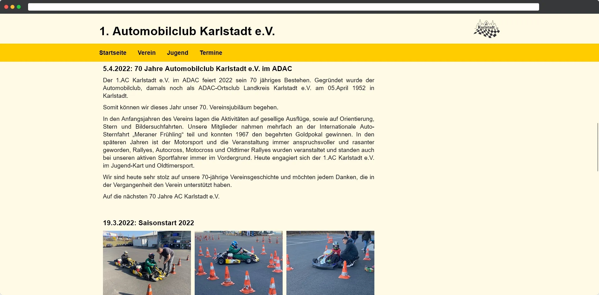 Projekt: 1. AC-Karlstadt Vereinsseite